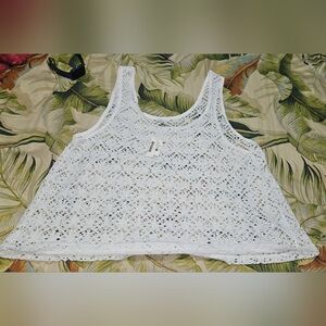 White knit swing top tank